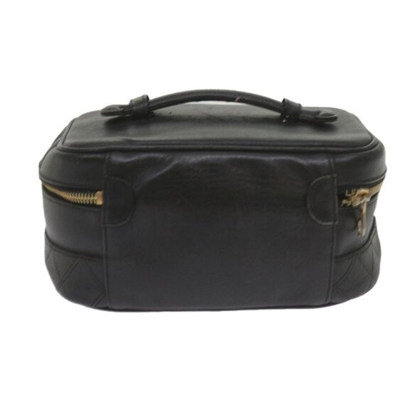 CHANEL Vanity Cosmetic Pouch Leather Black CC Auth - Picture 11 of 16